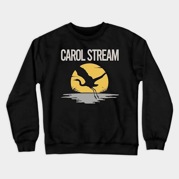 Flying Stork Carol Stream Crewneck Sweatshirt by flaskoverhand